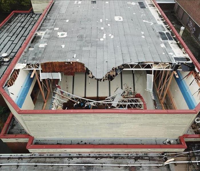 Roof collapse at local school